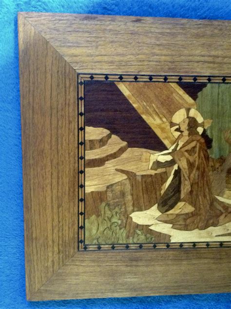 Christ Jesus In The Garden Of Gethsemane Inlaid Wood Marquetry Picture