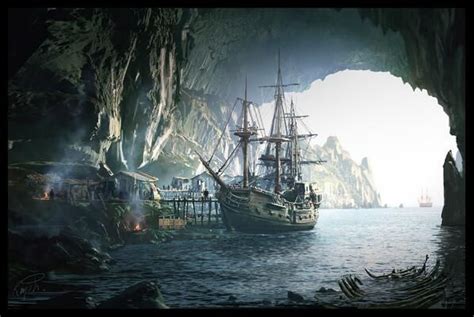 Anouk The Scrumbag On Twitter Ship Paintings Fantasy Landscape
