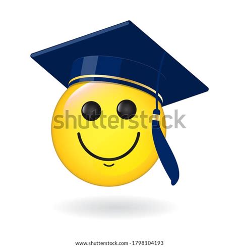 Happy Smiling Cute Emoticon Student Graduate Stock Vector Royalty Free