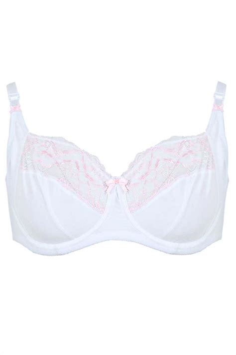 White And Pink Floral And Polka Dot Embroidered Underwired Bra 38c38d