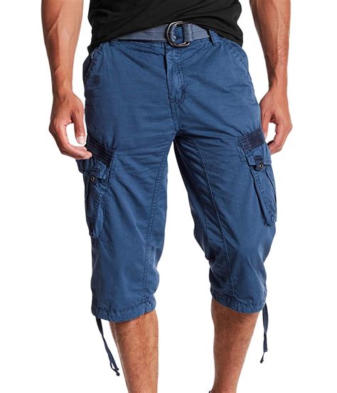 X Ray Mens Belted Tactical Cargo Long Shorts 18 Inseam Below Knee