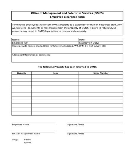 Free 21 Employee Clearance Forms In Pdf Excel Ms Word
