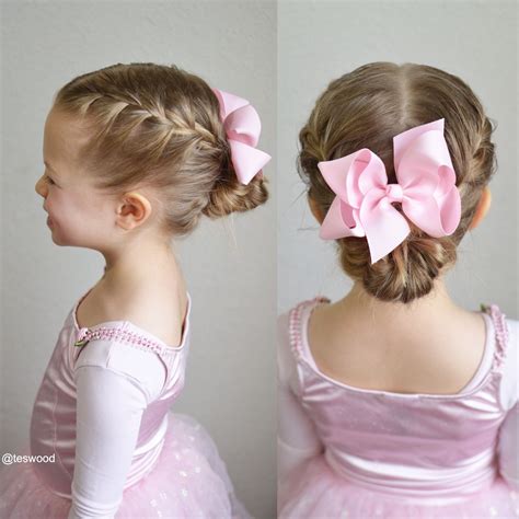 Double French Braids Into A Messy Bun Perfect Style For Dance Girls