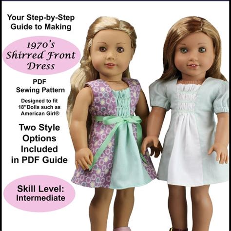 Downloadable Andrea Smocked Doll Dress Pattern For 18 Inch Etsy