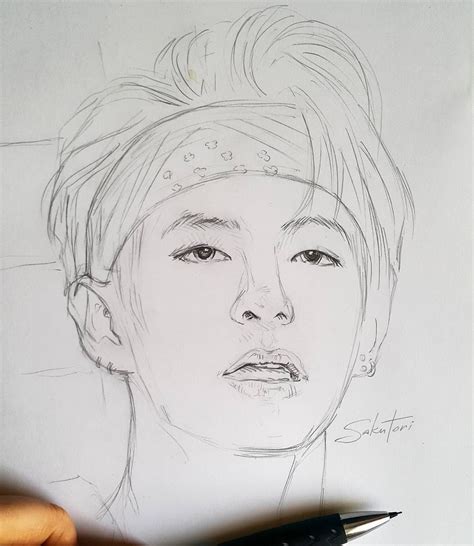 V Bts Drawing Easy Download 27 Pencil Sketch Bts V Drawing Easy