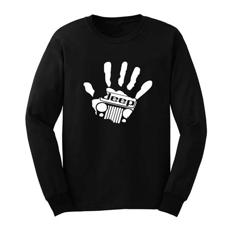 Loo Show Mens Jeep Wave Handprint You Long Sleeve Adult T Shirts Casual