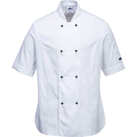Portwest C737 Rachel Ladies Short Sleeve Chefs Jacket Bk Safetywear