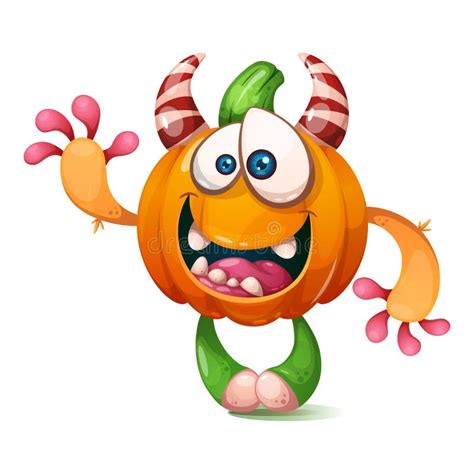 Cartoon Funny Crazy Pumpkin Characters Halloween Illustration Stock