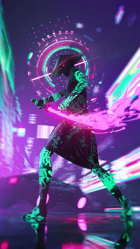 Anime Neon Wallpaper Anime Neon Samurai Wallpapers Wallpaper Cave