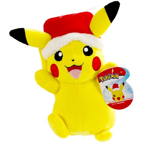 Pokemon Pikachu Holiday Plush 8 Tall Comes With Holiday Hat Super