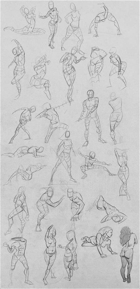A Drawing Of People Doing Different Poses