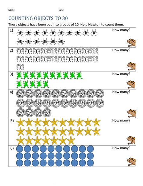 Numbers 1 30 Worksheet Best Counting Worksheets Counting Objects