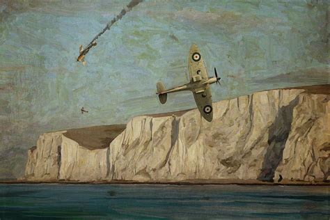 Battle Of Britain Over Dover Painting By Nop Briex