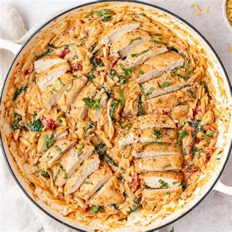 Creamy Tuscan Chicken Orzo Recipe ~ Barley And Sage
