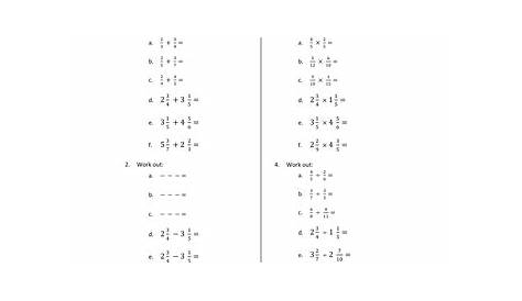 fractions mixed operations worksheet