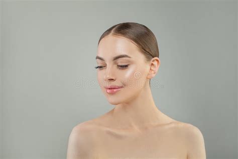Beauty Portrait Of A Young Attractive Woman With Fresh Clean Skin