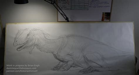 Brian Engh On Twitter Full View Paleoart Dilophosaurus Traditionalpainting