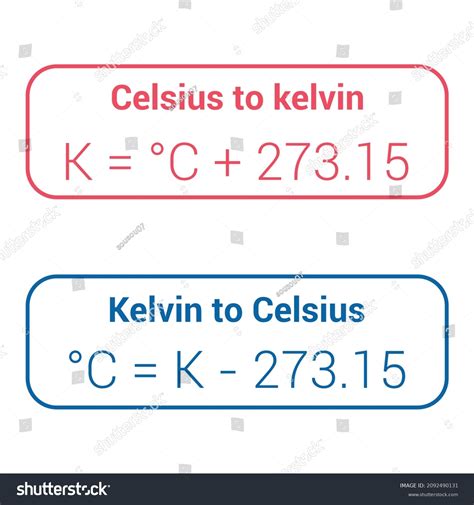 Converting Kelvin Celsius Formula Convert Temperature Stock Vector