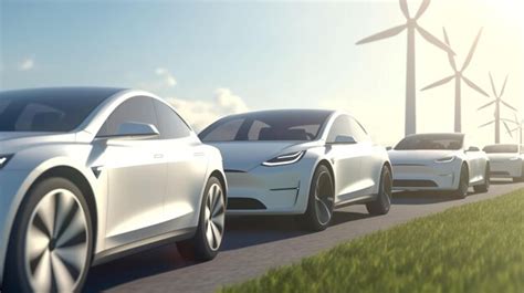 Premium Ai Image Electric Vehicles And Wind Farms The Concept Of