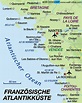 Map of French Atlantic coast (Region in France) | Welt-Atlas.de