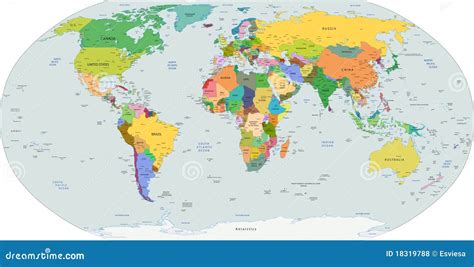 Global Political Map Of The World Vector Royalty Free Stock Photos