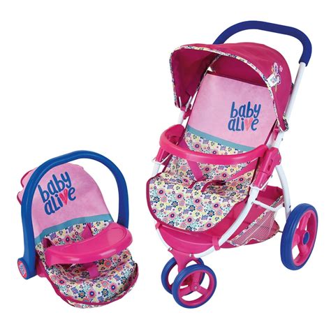 Baby Alive Pretend Play Baby Doll Travel System With Stroller And Car