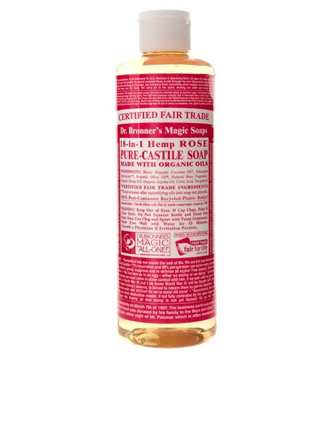 Only the purest organic & fair trade ingredients. Dr. Bronner | Dr. Bronner Organic Rose Castile Liquid Soap ...