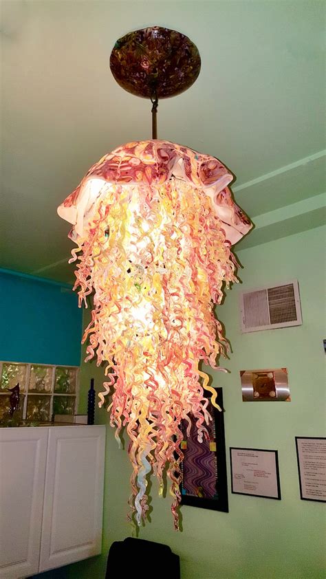 Jellyfish Chandelier Chandelier Lighting Blown Glass Etsy