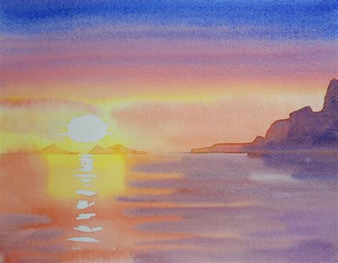 Sunset Watercolor Video Lesson By Gilly Marklew Coming Soon To
