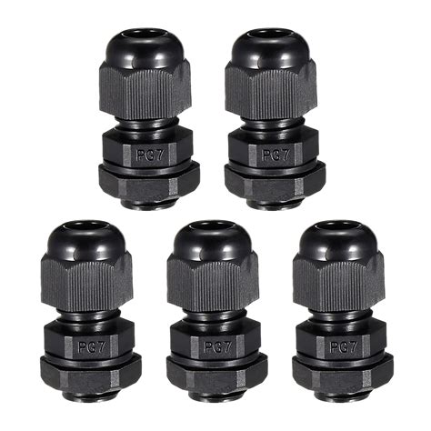 PG Cable Gland Waterproof Plastic Joint Adjustable Locknut Black For Mm Mm Dia Cable Wire