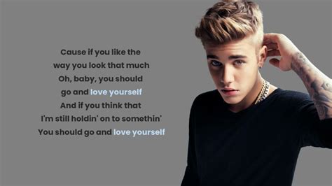 Justin Bieber Love Yourself Lyrics Video Youtube