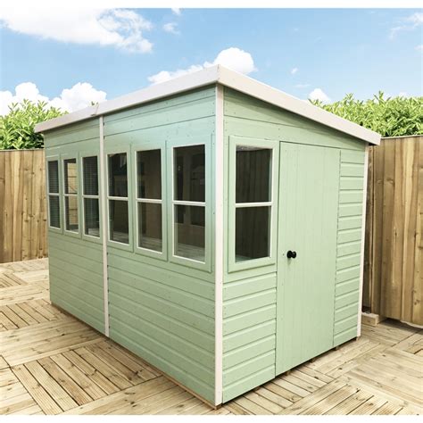 8 X 6 Tongue And Groove Pent Potting Shed 2 Opening Windows