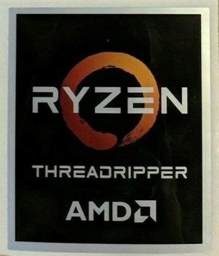 Amd Ryzen Threadripper Sticker Large 60mm X 50mm Pc Case Logo Label