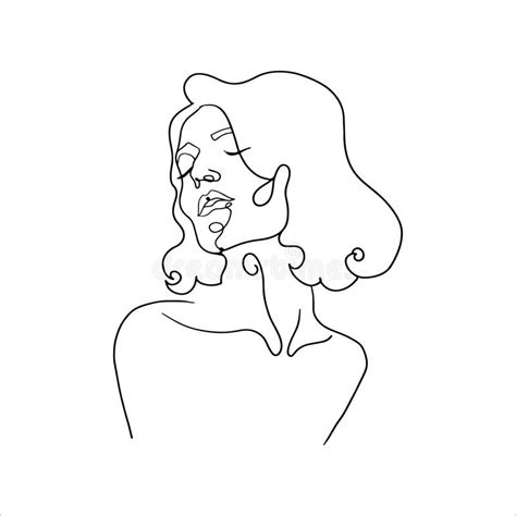 Continuous One Line Drawing Of Woman Covers Her Face With Her Hand Vector Line Art Female