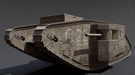 3d Model British Mark 1 Ww1 Wwi Tank Cgtrader