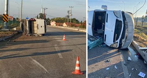 Denizlispor minibüsü kaza yaptı 4 ü futbolcu 12 yaralı