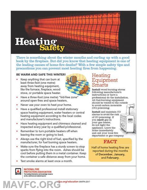 Home Heating Safety Tips Mt Airy Volunteer Fire Company