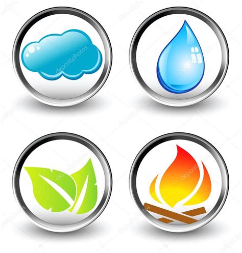 Vector Symbols Of Four Elements Of Nature Vector Premium Vector In