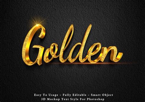 Premium Psd 3d Golden Glitter Text Effect Template