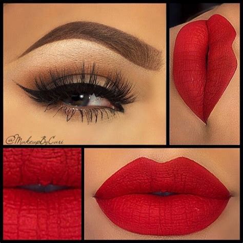 Neutral Smoky Eyes With Bold Red Lips 28 Perfect Lipstick