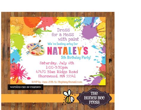 Free Art Party Invitation Templates