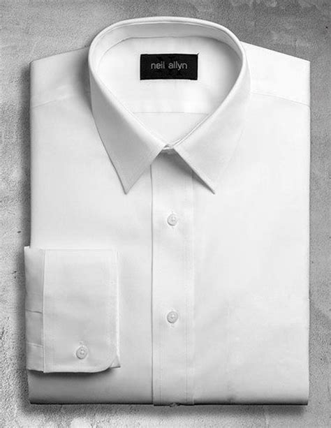 Neil Allyn White Long Sleeve Fitted Dress Shirt Mens