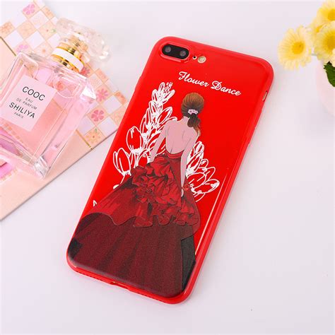 red hot girl soft tpu phone case for iphone x 8 plus 8p 7 for iphone7 7 plus 5 5s 6 6s plus