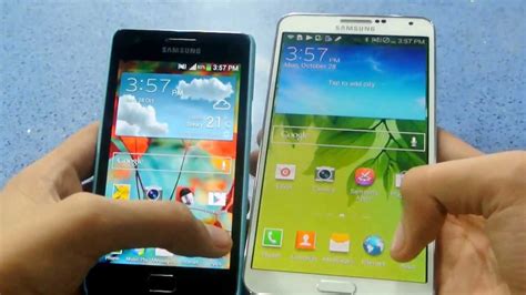 The new note 4 is marginally taller, but also narrower than the note 3, which is more important when it comes to ergonomics. Samsung Galaxy Note 3 Android 4.3 vs Samsung Galaxy S2 ...