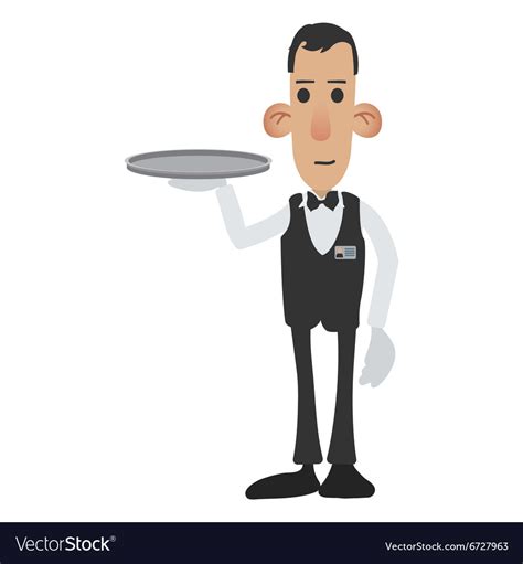 Waiter Cartoon Icon Royalty Free Vector Image Vectorstock