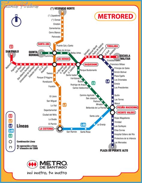 Santiago Metro Map Travelsfinderscom