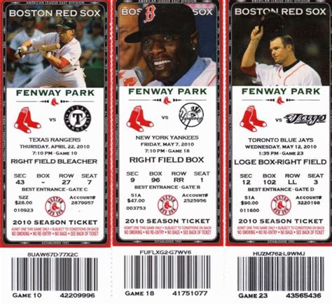 Boston Red Sox Ticket Stub American League Al Chris Creamers Sports Logos Page