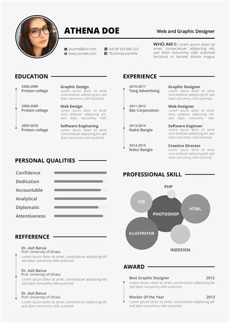 Free Elegant Cv Template In Word Psd And Ai Format Good Resume