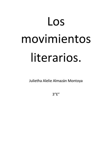 Movimientos Literarios Docsity