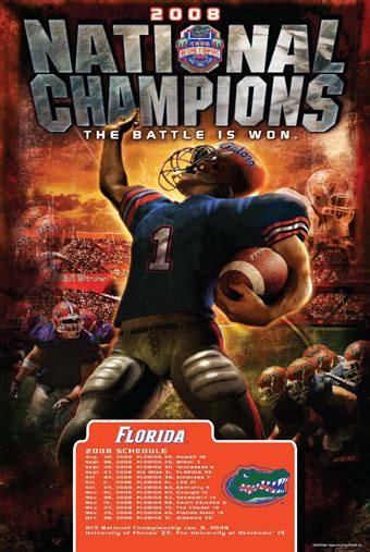 2008 Bcs National Champions Florida Gators Football Game Posters